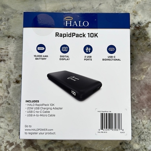 Halo RapidPack‎ 10K power bank New - Picture 1 of 4